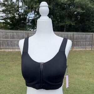 Victoria's Secret Sports Bra Sz. 36B Knockout Front Close Underwire Black New